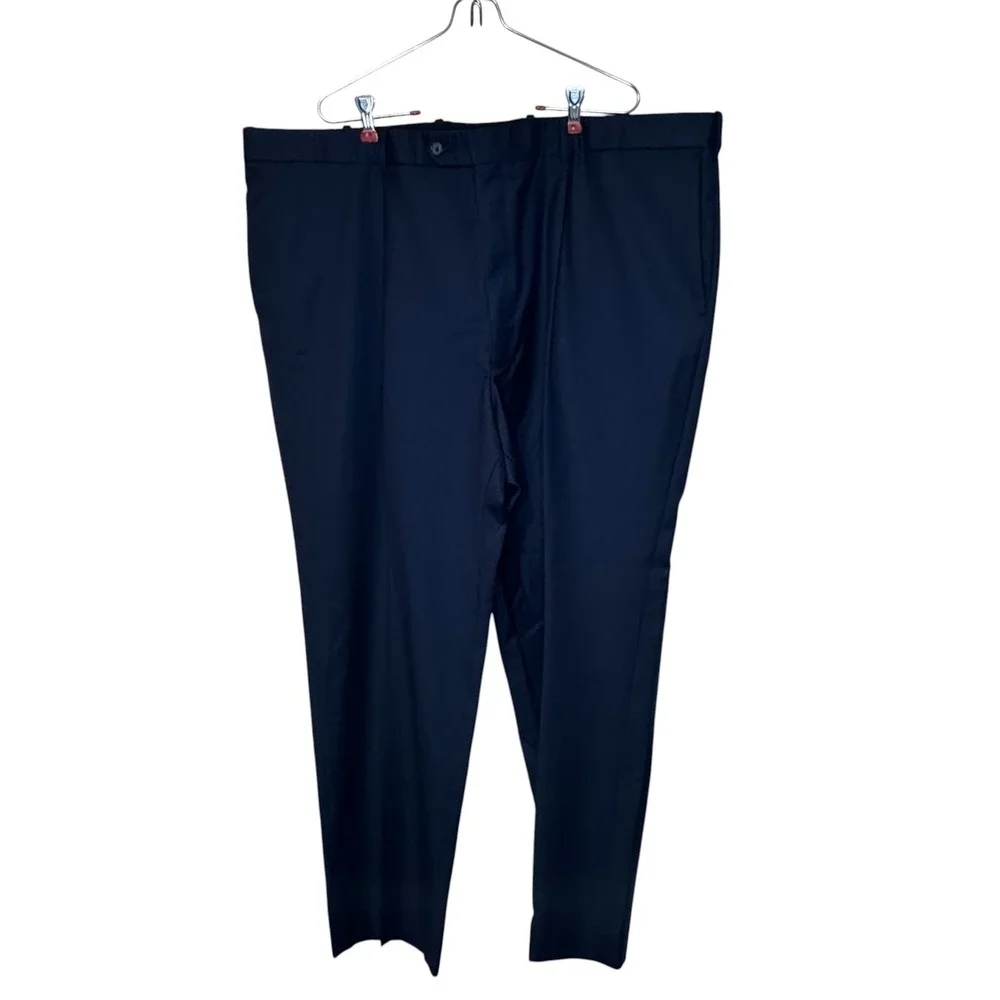 Coppley Mens Dress Pants Vintage 100% Wool Pleated Lined Old Money Navy Size 50